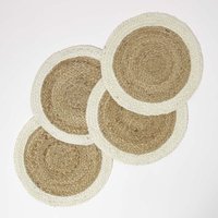 HOMESCAPES Jute Tischset 4er-Set 40 cm creme-natur - 4x Platzset geflochten von HOMESCAPES