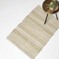 HOMESCAPES Juteteppich Arlyn 60 x 90 cm - Teppich beige-weiß gestreift von HOMESCAPES
