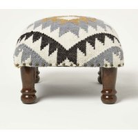 HOMESCAPES Kelim Hocker Agra 40 x 40 x 25 cm - Polsterhocker mit Kelim-Bezug von HOMESCAPES