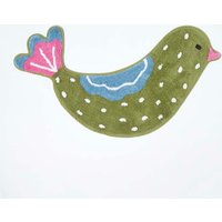 Homescapes - Kinderteppich grüner Vogel 100% Baumwolle von HOMESCAPES