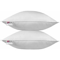 Kopfkissen 80 x 80 cm, 100% Entenfedern, 2er Set - Homescapes von HOMESCAPES
