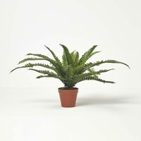 Homescapes - Kunstpflanze Nephrolepis Exaltata, künstlicher Schwertfarn im Topf, 45 cm hoch - Grün von HOMESCAPES