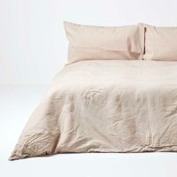 Homescapes - Leinen Bettwäsche Set Beige, 150 x 200 cm - Beige von HOMESCAPES