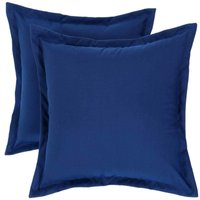 HOMESCAPES Outdoor-Kissen dunkelblau - 2er-Set Gartenkissen 45 x 45 cm von HOMESCAPES