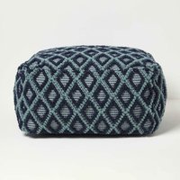 HOMESCAPES Pouf Tula mit 3D-Rautenmuster 55 x 30 cm - Sitzsack-Hocker blau-petrol von HOMESCAPES