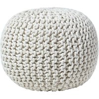 Runder Strickpouf 100% Baumwolle, natur - Homescapes Runder Strickpouf 100% Baumwolle, natur - Homescapes von HOMESCAPES
