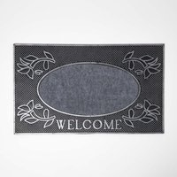 Homescapes - Rutschfeste Fußmatte "Welcome" 45 x 75 cm, silber-grau von HOMESCAPES