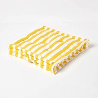 Homescapes - Sitzkissen Breite Streifen gelb 40 x 40 x 10 cm - Gelb von HOMESCAPES