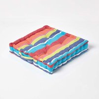 Sitzkissen bunt Streifen 40 x 40 x 8 cm - Homescapes von HOMESCAPES