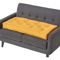 Homescapes - Sitzauflage für Zweisitzer-Sofa 100 x 48 cm - dickes Sitzkissen senfgelb - Senfgelb von HOMESCAPES