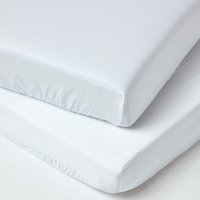 Homescapes - Spannbettlaken Kinderbett 60 x 120 cm, 100% Bio-Baumwolle, 2er Set, weiß von HOMESCAPES