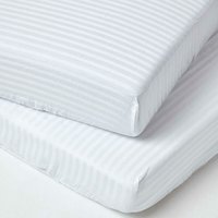 HOMESCAPES Spannbettlaken Kinderbett 60 x 120 cm, Fadendichte 330, 2er Set, weiß von HOMESCAPES