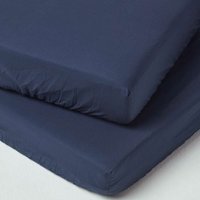 Homescapes - Spannbettlaken Kinderbett 70 x 140 cm, Fadendichte 200, 2er Set, dunkelblau von HOMESCAPES