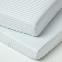Homescapes - Spannbettlaken Kinderbett 70 x 140 cm, Fadendichte 330, 2er Set, blau von HOMESCAPES