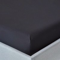 Homescapes - Spannbettlaken schwarz, Fadendichte 200, 180 x 200 cm - Schwarz von HOMESCAPES