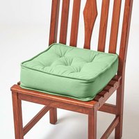 Homescapes - Sitzkissen grün - Sitzerhöhung/Stuhlkissen 40 x 40 cm mit Baumwollbezug - Grün von HOMESCAPES