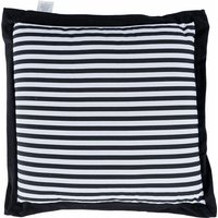 Homescapes - Stuhlkissen schwarzen Streifen 100% Baumwolle mit Polyester Füllung - Schwarz von HOMESCAPES