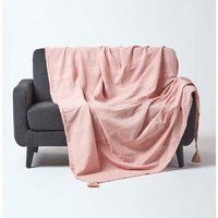 Tagesdecke Rajput, 100% Baumwolle, rosa, 255 x 360 cm - Homescapes von HOMESCAPES