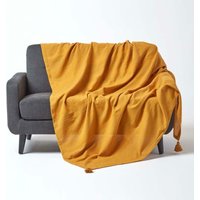 Tagesdecke Rajput, 100% Baumwolle, senfgelb, 225 x 255cm - Homescapes Tagesdecke Rajput, 100% Baumwolle, senfgelb, 225 x 255cm - Homescapes von HOMESCAPES