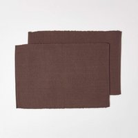 HOMESCAPES Tischset braun im 2er-Set – 100% Baumwolle, 33x50 cm von HOMESCAPES