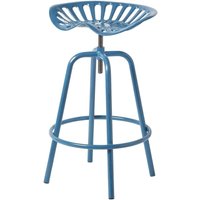 Vintage Barhocker Traktorsitz höhenverstellbar, 74cm - blau - Homescapes von HOMESCAPES