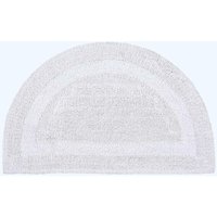 Halbrunde Badematte weiß 50x80 cm aus 100% Baumwolle - Homescapes von HOMESCAPES