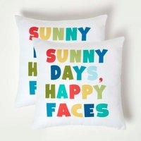 Bunte Gartenkissen 'Sunny Days' – 2er-Set Outdoor Kissen 45 x 45 cm - Homescapes von HOMESCAPES