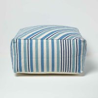 Homescapes - Designer Hocker Pouf Würfel Selam aqua weiß - l von HOMESCAPES
