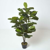 Homescapes - Geigenfeige Kunstpflanze im Topf - 120 cm - Grün von HOMESCAPES