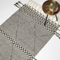 Homescapes - Handgewebter Kelim Teppich Edessa - 90 x 150 cm, schwarz-weiß von HOMESCAPES