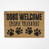 Kokos-Fußmatte Dogs Welcome 40 x 60 cm - rutschfeste Türmatte mit Spruch - Homescapes von HOMESCAPES