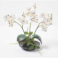 Homescapes - Künstliche weiße Phalaenopsis-Orchidee im schwarzen Keramik-Topf, 38 cm Homescapes - Künstliche weiße Phalaenopsis-Orchidee im schwarzen Keramik-Topf, 38 cm von HOMESCAPES