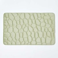 Homescapes - Lindgrüner Duschvorleger aus Memory Foam in Kieseldesign, 40 x 60 x 1.3cm von HOMESCAPES