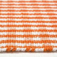 Homescapes - Orange-weiß karierter handgewebter Teppich aus Baumwolle, 110 x 170 cm Homescapes - Orange-weiß karierter handgewebter Teppich aus Baumwolle, 110 x 170 cm von HOMESCAPES