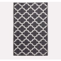 Homescapes - Outdoor-Teppich Nola aus Polpropylen mit schwarz-weißem Muster, 180 x 270 cm - Schwarz-Weiß von HOMESCAPES