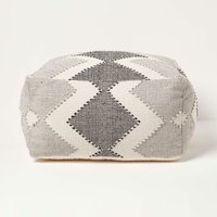 Pouf Malmö geometrisch gemustert 55 x 30 cm - Sitzsack-Hocker creme-grau-schwarz - Homescapes von HOMESCAPES
