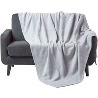 Homescapes - Tagesdecke Halden mit Chevron-Muster, grau/weiß, 225 x 255 cm von HOMESCAPES