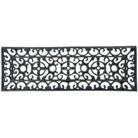 Viktorianische gemusterte Fußmatte, 75 x 25 cm, schwarz - Homescapes von HOMESCAPES