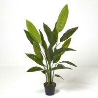Homescapes - Künstliche Heliconia im Topf, Hummerschere Pflanze, 140cm - Pflanze: Grün Topf: Schwarz von HOMESCAPES