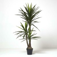 Künstliche Yucca Palme im Topf, 150cm - Pflanze: Grün Topf: Schwarz - Homescapes von HOMESCAPES