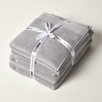 Homescapes - Premium Handtuch-Set hellgrau 4-teilig, ägyptische Baumwolle 700g/m² - Hellgrau von HOMESCAPES