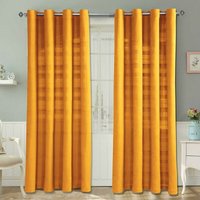 Rajput Gardinen 2er Set aus Baumwolle, 137 x 137 cm, senfgelb - Homescapes von HOMESCAPES
