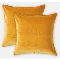 Samt-Kissenbezug 2er-Set in Senfgelb, 40 x 40 cm - Homescapes Samt-Kissenbezug 2er-Set in Senfgelb, 40 x 40 cm - Homescapes von HOMESCAPES