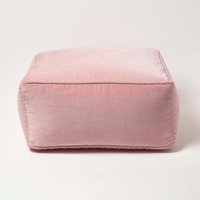 Samt Sitzpouf rosa – Sitzsack eckig, 60x60x27 cm - Homescapes von HOMESCAPES