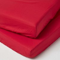 Homescapes - Spannbettlaken Kinderbett 60 x 120 cm, Fadendichte 200, 2er Set, rot von HOMESCAPES