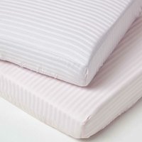 Homescapes - Spannbettlaken Kinderbett 60 x 120 cm, Fadendichte 330, 2er Set, rosa von HOMESCAPES