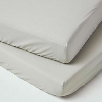 Homescapes - Spannbettlaken Kinderbett 70 x 140 cm, Fadendichte 200, 2er Set, grau von HOMESCAPES
