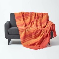 Tagesdecke Morocco, terracotta gestreift, 225 x 255 cm - Homescapes von HOMESCAPES