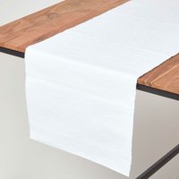 Homescapes - Tischläufer aus 100% Baumwolle, weiß - Weiß von HOMESCAPES