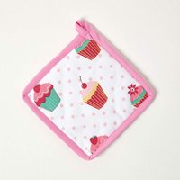 Homescapes - Topflappen Untersetzer Cupcakes - Rosa von HOMESCAPES